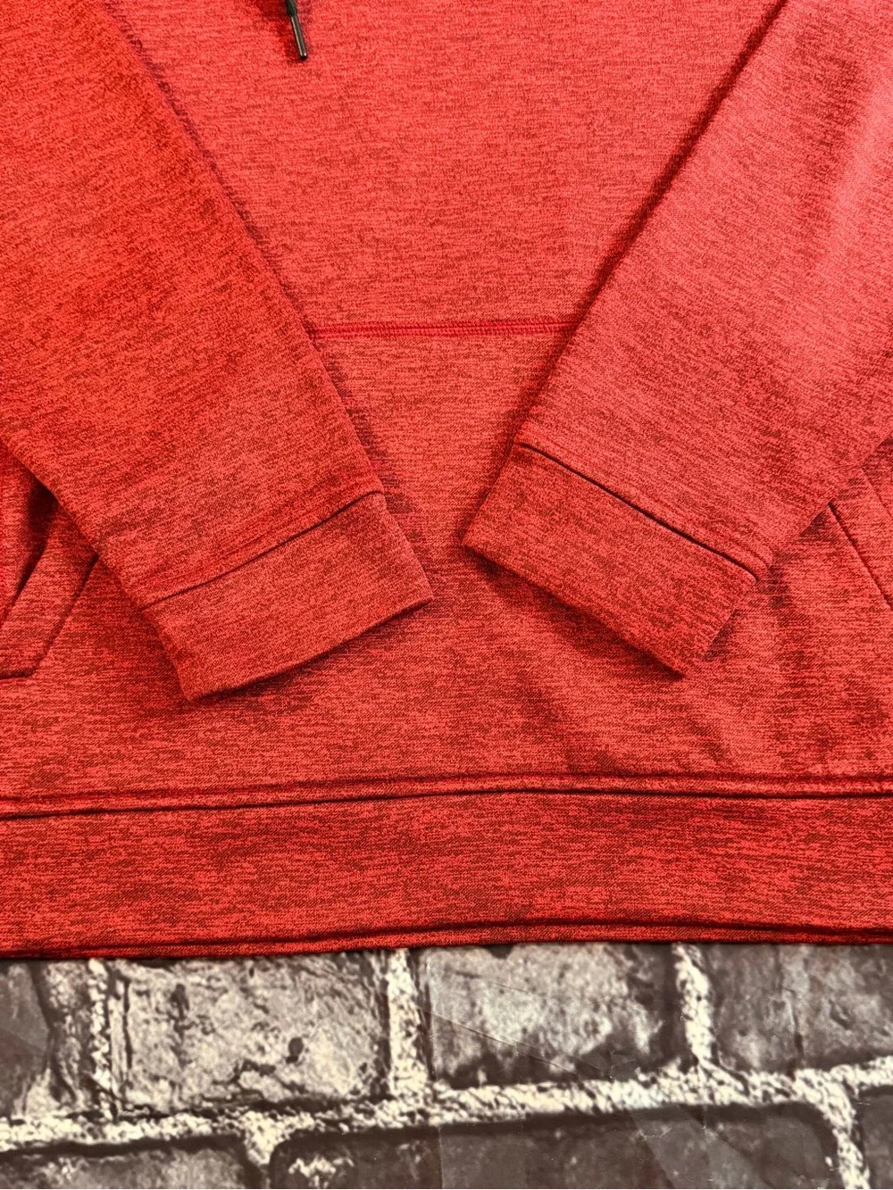 adidas Men's Red Hooded Sweatshirt Pullover